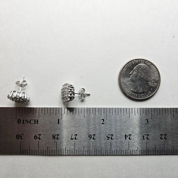 New - Stunning Clear /White Moissanite Dangle Hook Earrings on 925  Silver - Picture 8 of 8